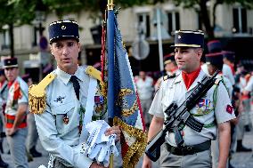 Installation of the July 14 parade on the Champs-Elysees - Paris