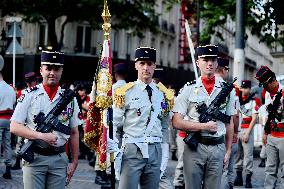 Installation of the July 14 parade on the Champs-Elysees - Paris