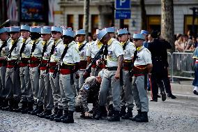 Installation of the July 14 parade on the Champs-Elysees - Paris