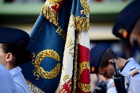 Installation of the July 14 parade on the Champs-Elysees - Paris