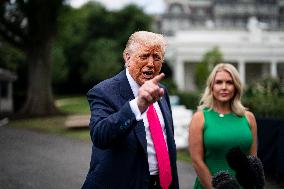 US President Donald Trump boards Marine One