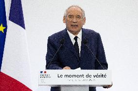 Francois Bayrou unveil the main guidelines of France 2026 budget - Paris