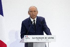 Francois Bayrou unveil the main guidelines of France 2026 budget - Paris
