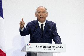 Francois Bayrou unveil the main guidelines of France 2026 budget - Paris