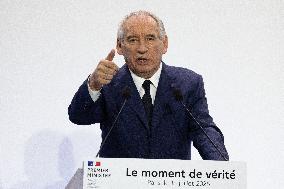 Francois Bayrou unveil the main guidelines of France 2026 budget - Paris