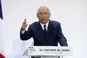 Francois Bayrou unveil the main guidelines of France 2026 budget - Paris