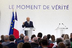 Francois Bayrou unveil the main guidelines of France 2026 budget - Paris