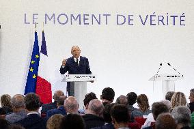 Francois Bayrou unveil the main guidelines of France 2026 budget - Paris