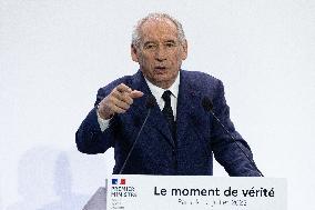 Francois Bayrou unveil the main guidelines of France 2026 budget - Paris