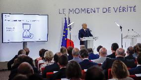 PM Bayrou Unveiling Main Guidelines Of France s 2026 Budget - Paris