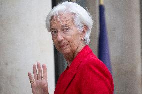 Christine Lagarde Arrives At Elysee Palace - Paris