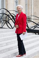Christine Lagarde Arrives At Elysee Palace - Paris