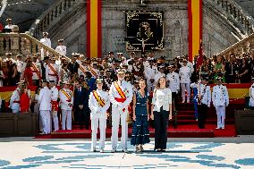 Royal Family Supports Princess Leonor at Flag Swearing Ceremony - Spain