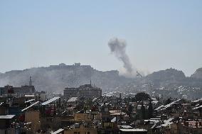 Israeli Airstrikes Hit The Syrian Presidential Palace Area - Damascus