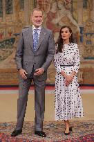 King and Queen of Spain Host Princess of Asturias Foundation Meeting - Madrid
