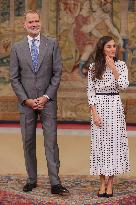King and Queen of Spain Host Princess of Asturias Foundation Meeting - Madrid