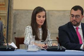 King and Queen of Spain Host Princess of Asturias Foundation Meeting - Madrid