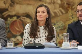 King and Queen of Spain Host Princess of Asturias Foundation Meeting - Madrid