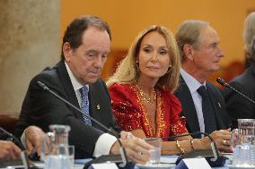 King and Queen of Spain Host Princess of Asturias Foundation Meeting - Madrid