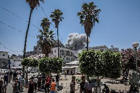 Israel Targets House in Gaza - Gaza City