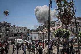 Israel Targets House in Gaza - Gaza City