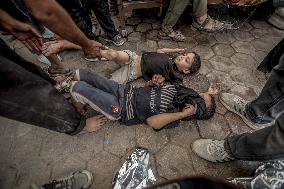 Israel Targets House in Gaza - Gaza City