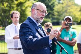 Director of the United States Office of Management and Budget (OMB) Russell Vought speaks at White House