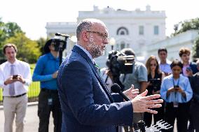 Director of the United States Office of Management and Budget (OMB) Russell Vought speaks at White House
