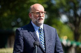 Director of the United States Office of Management and Budget (OMB) Russell Vought speaks at White House