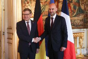Jean-Noel Barrot Receives Johann Wadephul - Paris