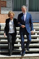 King Felipe And Queen Sofia Receives In Audience - Madrid