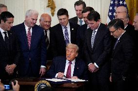 Donald Trump signs S.1582 GENIUS Act - Washington