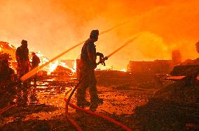 Warehouse Fire in Jahra Governorate - Kuwait