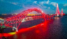 Changtai Yangtze River Bridge Landscape Lighting Test