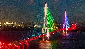 Changtai Yangtze River Bridge Landscape Lighting Test