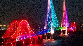 Changtai Yangtze River Bridge Landscape Lighting Test