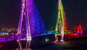Changtai Yangtze River Bridge Landscape Lighting Test