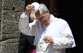 Pope Leo XIV Leads The Angelus Prayer - Castel Gandolfo