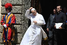 Pope Leo XIV Leads The Angelus Prayer - Castel Gandolfo