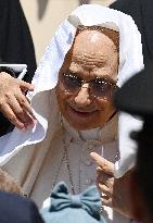 Pope Leo XIV Leads The Angelus Prayer - Castel Gandolfo