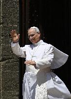 Pope Leo XIV Leads The Angelus Prayer - Castel Gandolfo