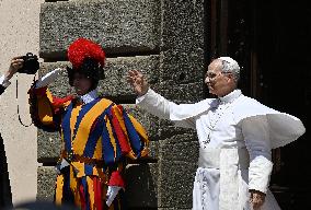 Pope Leo XIV Leads The Angelus Prayer - Castel Gandolfo