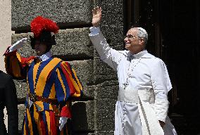 Pope Leo XIV Leads The Angelus Prayer - Castel Gandolfo