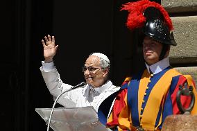 Pope Leo XIV Leads The Angelus Prayer - Castel Gandolfo
