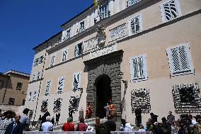 Pope Leo XIV Leads The Angelus Prayer - Castel Gandolfo