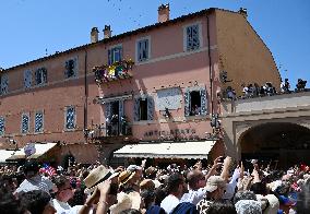 Pope Leo XIV Leads The Angelus Prayer - Castel Gandolfo