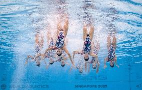 World Aquatics Championships - Team Free Final Of Artistic Swimming - Singapore