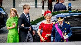 Belgian Royal Family Attends National Day Te Deum Mass - Brussels