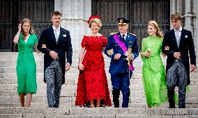 Belgian Royal Family Attends National Day Te Deum Mass - Brussels