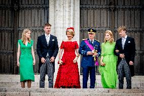 Belgian Royal Family Attends National Day Te Deum Mass - Brussels